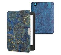 kwmobile Étui Compatible avec Kobo Aura Edition 2 Coque - Étui à Rabat magnétique Tablette eReader Similicuir - Jaune-Bleu foncé