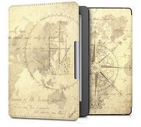 kwmobile Étui Compatible avec Kobo Aura Edition 2 Coque - Étui à Rabat magnétique Tablette eReader Similicuir - Marron-Marron Clair