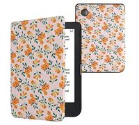 kwmobile Étui Compatible avec Kobo Clara 2E Coque - Étui à Rabat magnétique Tablette eReader Similicuir - Jaune-Vert-Beige