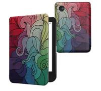 kwmobile Étui Compatible avec Kobo Clara BW/Colour Coque - Étui à Rabat magnétique Tablette eReader Similicuir - Fuchsia-Bleu-Vert