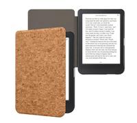 kwmobile Étui Compatible avec Kobo Clara BW/Colour - Étui à Rabat Magnétique pour Tablette en Liège Marron Clair