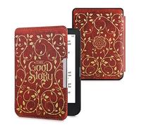 kwmobile Étui Compatible avec Kobo Clara HD Coque - Étui à Rabat magnétique Tablette eReader Similicuir avec Sangle - Jaune-Orange-Rouge