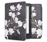 kwmobile Étui Compatible avec Kobo Clara HD Coque - Étui à Rabat magnétique Tablette eReader Similicuir - Taupe-Blanc-Gris foncé