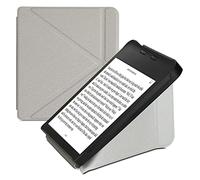 kwmobile Étui Compatible avec Kobo Libra 2 Coque - Étui à Rabat magnétique Tablette eReader Similicuir - argenté