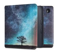 kwmobile Étui Compatible avec Kobo Libra 2 Coque - Étui à Rabat magnétique Tablette eReader Similicuir - Bleu-Gris-Noir