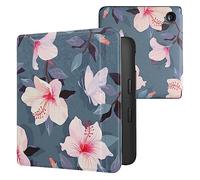 kwmobile Étui Compatible avec Kobo Libra 2 Coque - Étui à Rabat magnétique Tablette eReader Similicuir - Blanc-Rose Clair-Violet