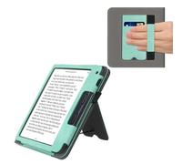 kwmobile Étui Compatible avec Kobo Libra 2 Coque - Étui à Rabat magnétique Tablette eReader Similicuir - Menthe glaciale-Gris foncé