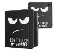kwmobile Étui Compatible avec Kobo Libra Colour Coque - Étui à Rabat magnétique Tablette eReader Similicuir - Blanc-Noir