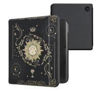 kwmobile Étui Compatible avec Kobo Libra Colour Coque - Étui à Rabat magnétique Tablette eReader Similicuir - Bleu foncé-Jaune-Noir