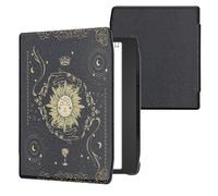 kwmobile Étui Compatible avec Pocketbook Era/Era Color/Era Lite Coque - Étui à Rabat magnétique Tablette eReader Similicuir - Bleu foncé-Jaune-Noir