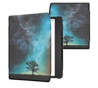 kwmobile Étui Compatible avec Pocketbook Era/Era Color/Era Lite Coque - Étui à Rabat magnétique Tablette eReader Similicuir - Bleu-Gris-Noir