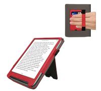 kwmobile Étui Compatible avec Pocketbook InkPad 4/Color 3/2 / Vivlio InkPad 4/Color 3 Coque - Étui à Rabat magnétique Tablette eReader Similicuir - Rouge-Gris foncé
