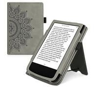kwmobile Étui Compatible avec Pocketbook Touch Lux 4/5/HD 3/Color 2020/ Vivlio Lux 5 Coque - Étui à Rabat magnétique Tablette eReader Daim synthétique - Gris