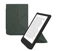 kwmobile Étui Compatible avec Pocketbook Verse/Pro/Color/Vivlio Light/Light HD Coque - Étui à Rabat magnétique Tablette eReader Similicuir - Vert foncé