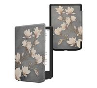 kwmobile Étui Compatible avec Pocketbook Verse/Verse Lite/Pro/Color/Vivlio Light HD Coque - Étui à Rabat magnétique Tablette eReader Similicuir - Taupe-Blanc-Bleu-Gris