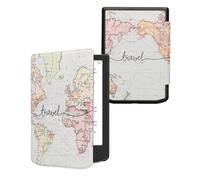 kwmobile Étui Compatible avec Pocketbook Verse/Verse Lite/Pro/Color/Vivlio Light HD Coque - Étui à Rabat magnétique Tablette eReader Similicuir - Noir-Multicolore