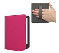 kwmobile Étui Compatible avec Pocketbook Verse/Verse Lite/Pro/Color/Vivlio Light HD Coque - Étui à Rabat magnétique Tablette eReader Similicuir avec Sangle - Rose Fluo