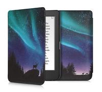 kwmobile Étui Compatible avec Tolino Page 2 Coque - Étui à Rabat magnétique Tablette eReader Similicuir - Turquoise-Bleu-Noir