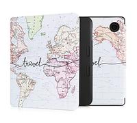 kwmobile Étui Compatible avec Tolino Vision 6 Coque - Étui à Rabat magnétique Tablette eReader Similicuir - Noir-Multicolore
