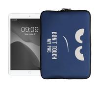 kwmobile Étui de Protection pour Tablette - Housse de Protection Universelle 9,7"-11" Tablet pour Tablette en néoprène - Blanc-Bleu foncé
