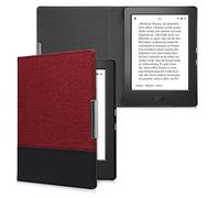 kwmobile Étui liseuse Compatible avec Kobo Aura H2O Edition 1 - Housse avec Rabat magnétique en Tissu Canevas pour liseuse