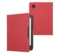 kwmobile Étui liseuse Compatible avec Kobo Clara BW/Colour - Étui à Rabat magnétique Protection en Jean - Rouge