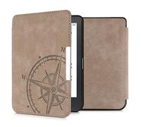 kwmobile Étui liseuse Compatible avec Kobo Clara HD - Housse avec Rabat magnétique en Simili Cuir - Marron