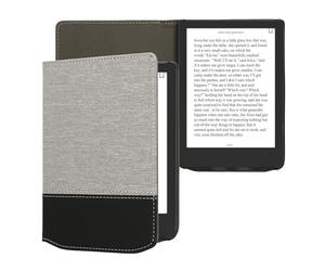 kwmobile Étui liseuse Compatible avec Pocketbook Verse/Verse Lite/Pro/Color/Vivlio Light HD - Housse avec Rabat magnétique en Tissu Canevas pour liseuse