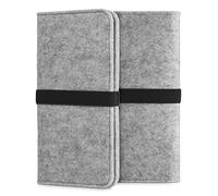 kwmobile Étui Porte-Monnaie en Feutre pour Smartphone - Pochette de Protection Universelle 17,2 x 8 cm - Housse avec élastique - Gris Clair-Noir