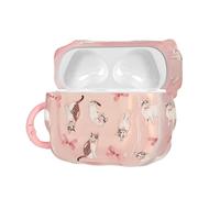 kwmobile Étui pour écouteurs Intra-Auriculaires pour Apple AirPods 3 Étui avec Mousqueton - Housse pour écouteurs - Chats et Rubans