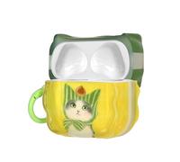 kwmobile Étui pour écouteurs Intra-Auriculaires pour Apple AirPods 3 Étui avec Mousqueton - Housse pour écouteurs - Chat avec châtaigne