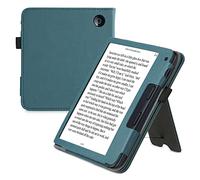 kwmobile Étui pour liseuse électronique Compatible avec Kobo Libra 2 - Housse Rabat liseuse en Simili Cuir - pétrole