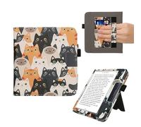 kwmobile Étui pour liseuse électronique Compatible avec Kobo Libra Colour - Étui Housse Protection Orange-Noir-Blanc