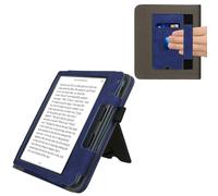 kwmobile Étui pour liseuse électronique Compatible avec Kobo Libra Colour - Housse Rabat liseuse en Simili Cuir - Bleu foncé