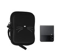 kwmobile Étui pour Smartphone Pliable - Étui en néoprène - Étui pour téléphone XXS - 3/3,5" Chat Mignon - pour Mobiles de Dimensions 10 x 8 x 2 cm