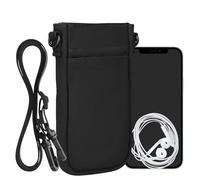 kwmobile Housse Collier Protection Universelle Smartphone XXL - 7" - Pochette téléphone en Tissu avec Collier Ajustable - Noir