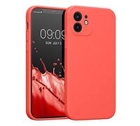 kwmobile Housse Compatible avec Apple iPhone 12 Coque - Housse de téléphone Protection Souple en TPU Silicone - Corail Vif