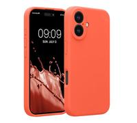 kwmobile Housse Compatible avec Apple iPhone 16 Coque - Housse de téléphone Protection Souple en TPU Silicone - Corail Vif