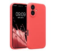 kwmobile Housse Compatible avec Apple iPhone 16 Coque - Housse de téléphone Protection Souple en TPU Silicone - Corail Fluo