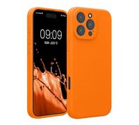 kwmobile Housse Compatible avec Apple iPhone 16 Pro Max Coque - Housse de téléphone Protection Souple en TPU Silicone - Orange fruitée