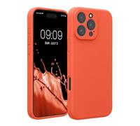 kwmobile Housse Compatible avec Apple iPhone 16 Pro Max Coque - Housse de téléphone Protection Souple en TPU Silicone - Corail Vif