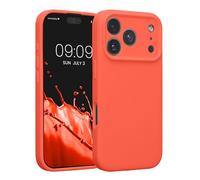 kwmobile Housse Compatible avec Apple iPhone 17 Pro Coque - Housse de téléphone Protection Souple en TPU Silicone - Corail Fluo