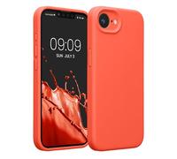 kwmobile Housse Compatible avec Apple iPhone 17e / iPhone 16e Coque - Housse de téléphone Protection Souple en TPU Silicone - Corail Fluo