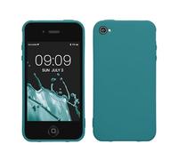 kwmobile Housse Compatible avec Apple iPhone 4 / 4S Coque - Housse de téléphone Protection Souple en Silicone - pétrole Mat
