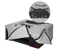 kwmobile Housse Compatible avec Canon PIXMA G650 / G620 - Housse de Protection Couverture pour Imprimante - Chat Noir Gris-Noir