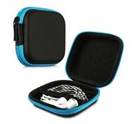 kwmobile Housse Compatible avec Casque Audio - Sacoche de Protection Rigide avec Fermeture Éclair pour Écouteurs Bleu