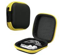 kwmobile Housse Compatible avec Casque Audio - Sacoche de Protection Rigide avec Fermeture Éclair pour Écouteurs Jaune-Noir