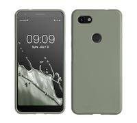 kwmobile Housse Compatible avec Google Pixel 3a XL Coque - Housse de téléphone Protection Souple en Silicone - Vert Gris