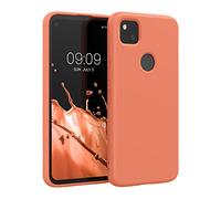 kwmobile Housse Compatible avec Google Pixel 4a Coque - Housse de téléphone Souple et Fine en TPU Silicone - Corail Fluo