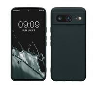 kwmobile Housse Compatible avec Google Pixel 8 Coque - Housse de téléphone en Silicone avec Protection Appareil Photo - Ardoise foncée